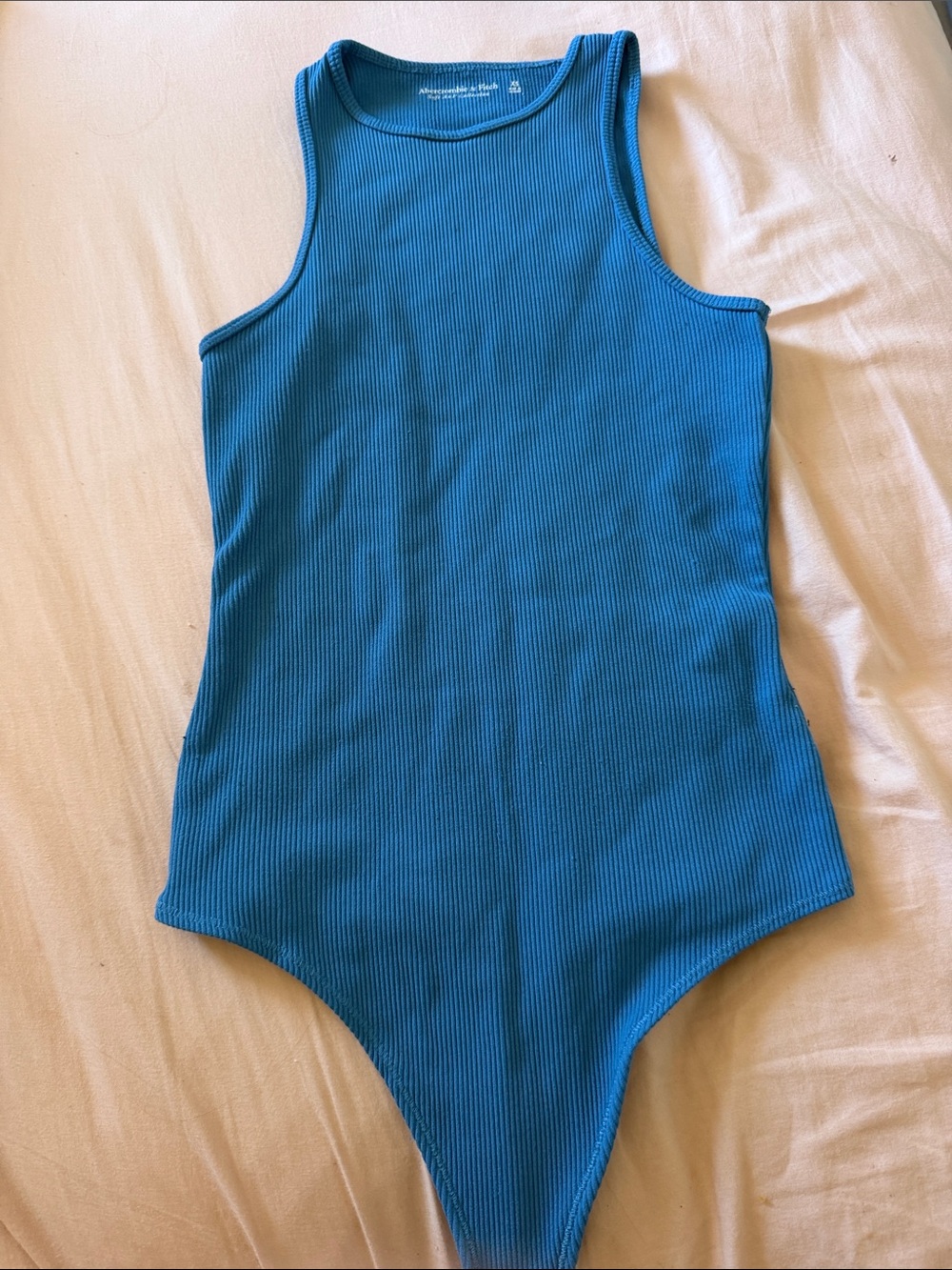 Abercrombie Blue Ribbed One-Piece Bodysuit